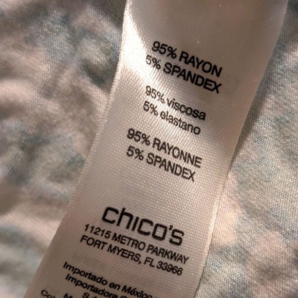 Chicos 2 Large 12 Halter Maxi Dress Long Aqua Blue Print Vacation Summer Trendy - Picture 6 of 6